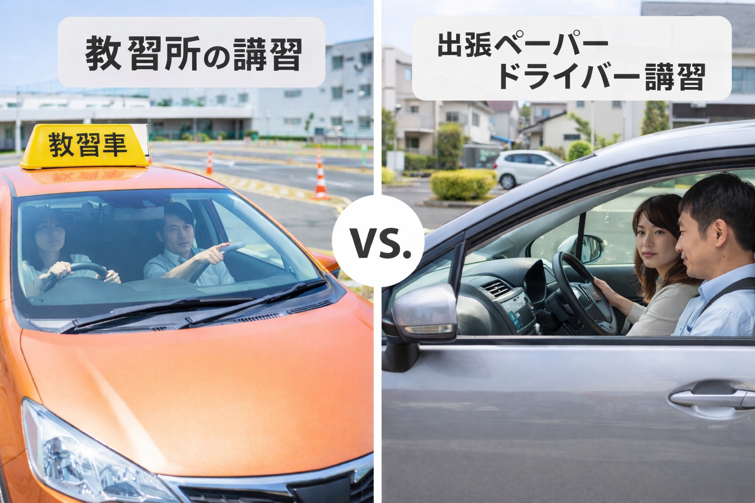 教習所と出張ペーパードライバー講習の違いを比較した運転練習の様子