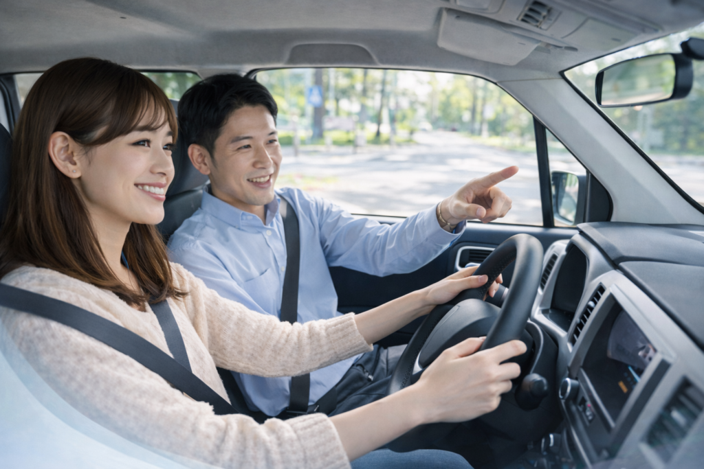 出張ペーパードライバー講習で実際に行う運転練習の様子